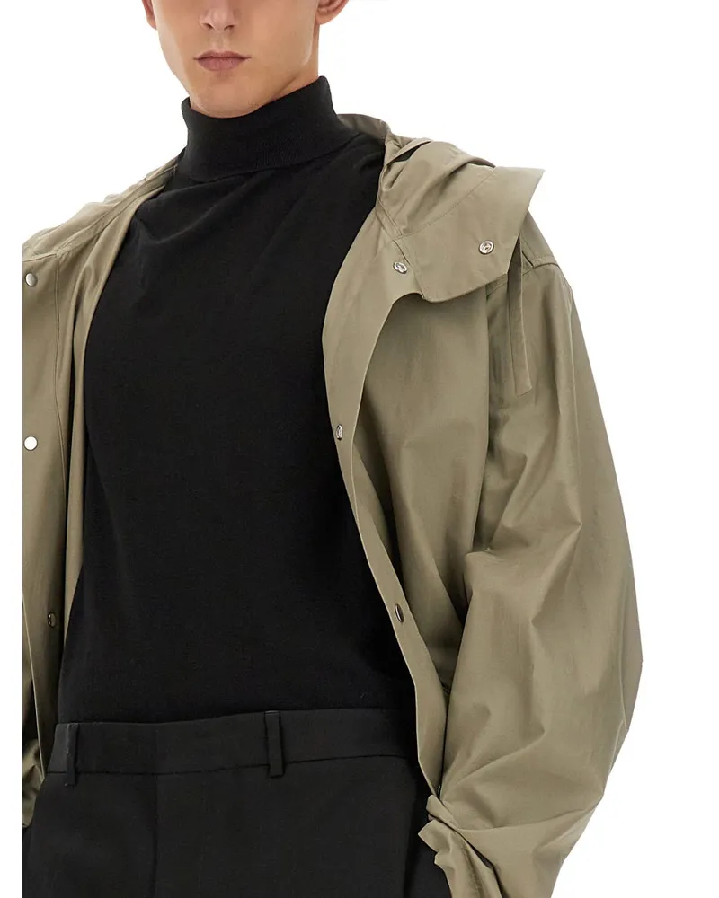 Jil Sander Logo Cotton Parka — Green Green