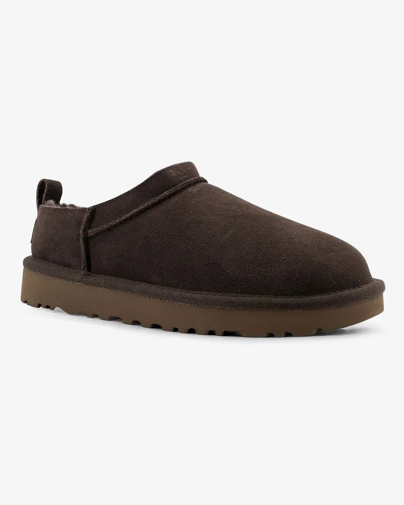 UGG Women's Classic Micro Suede Sandals Grey Loafers Brown