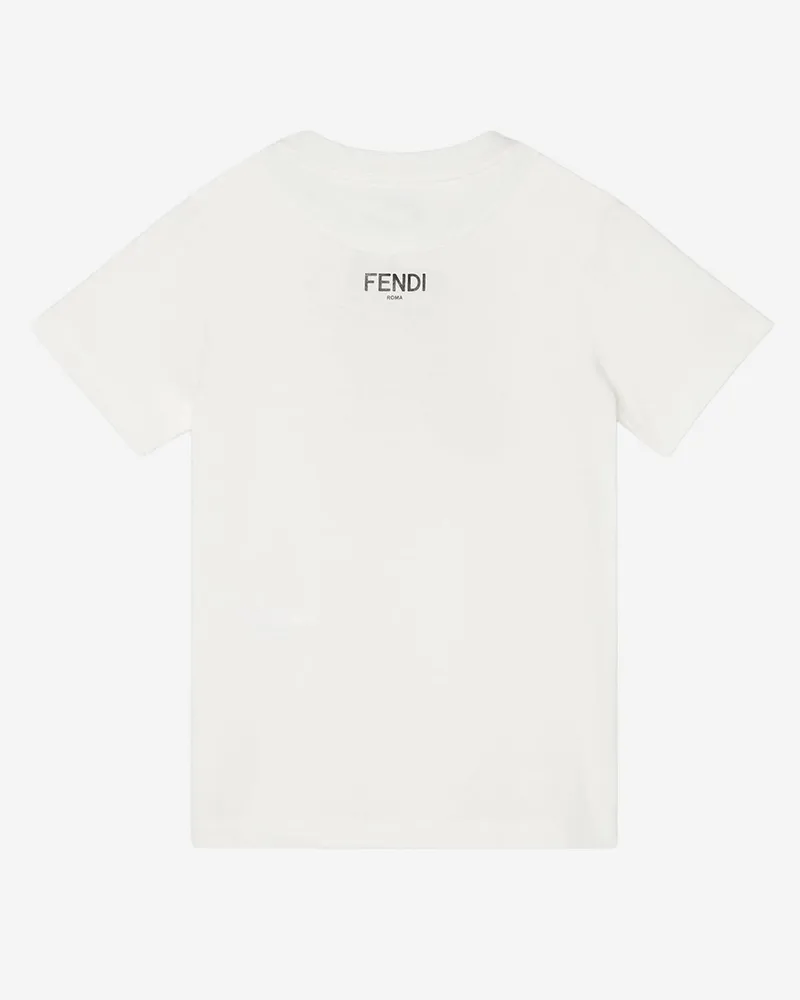 Fendi Kids' Cotton Jersey T-Shirt White T-Shirts And Polos White