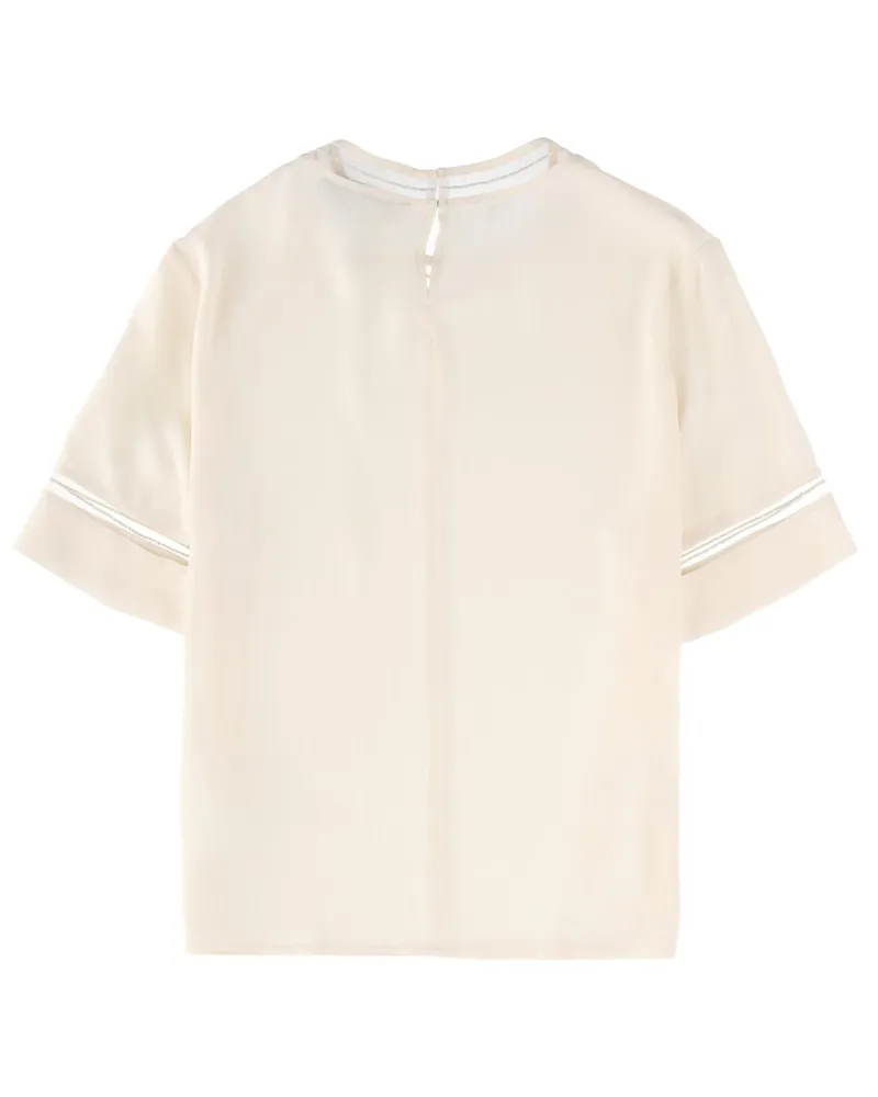 Fabiana Filippi Transparent Details T-Shirt — Ivory 