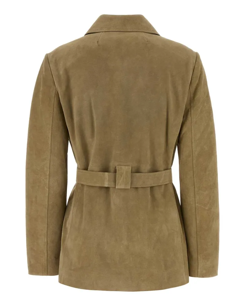 Tory Burch Women's Khaki Suede Jacket Beige Giacche E Gilet Beige