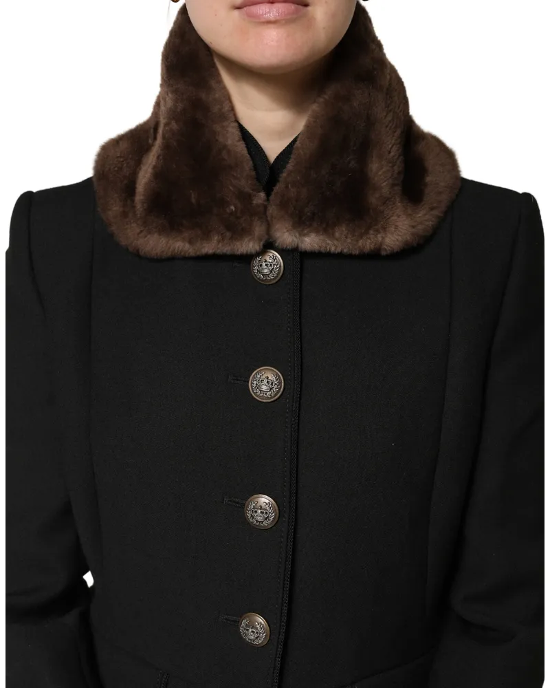 Dolce & Gabbana Women's Brown Fur Shoulder Collar Neck Wrap 60cm X 14cm Scarf Mink Brown