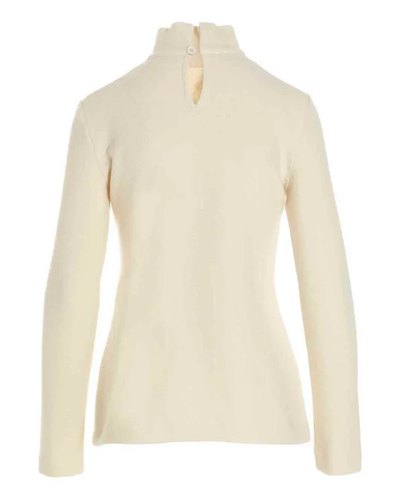 Jil Sander Wool Blend Turtleneck Sweater — Cream Cream