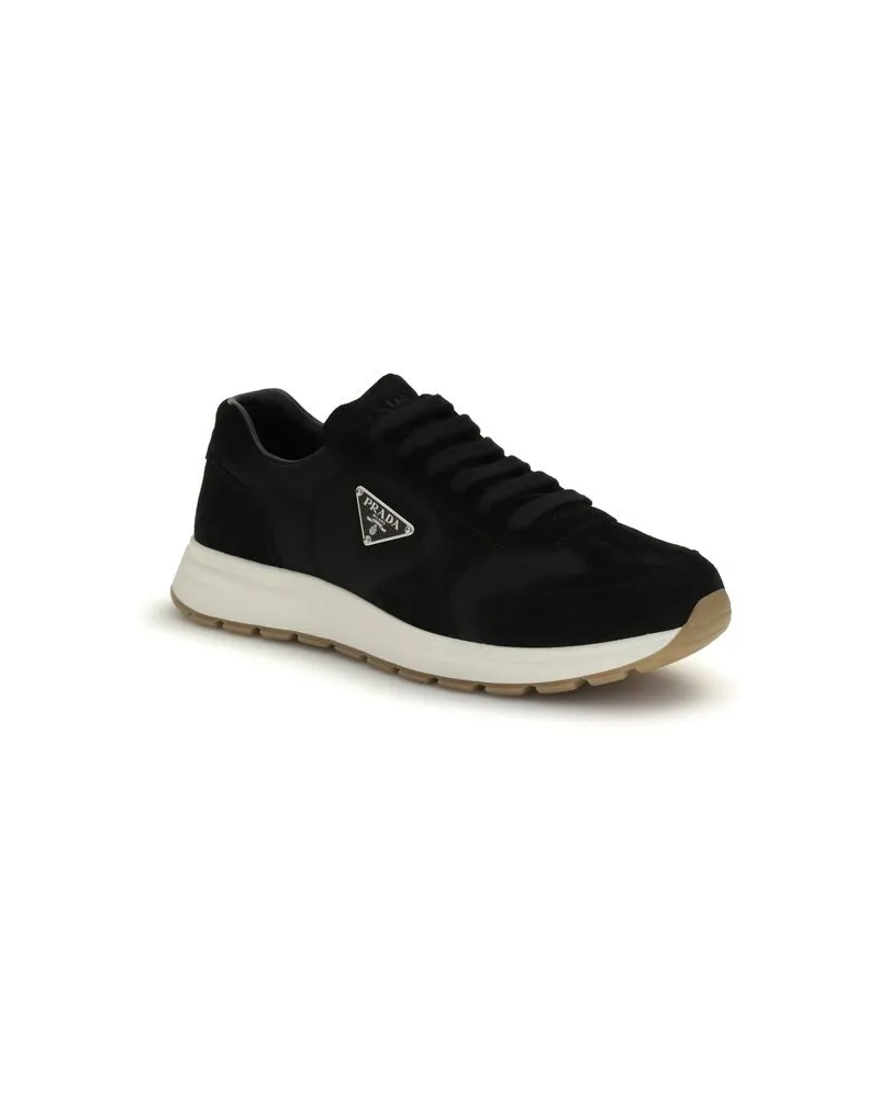 Prada Men's Black Recycled Polyamide Athletic Sneakers Black