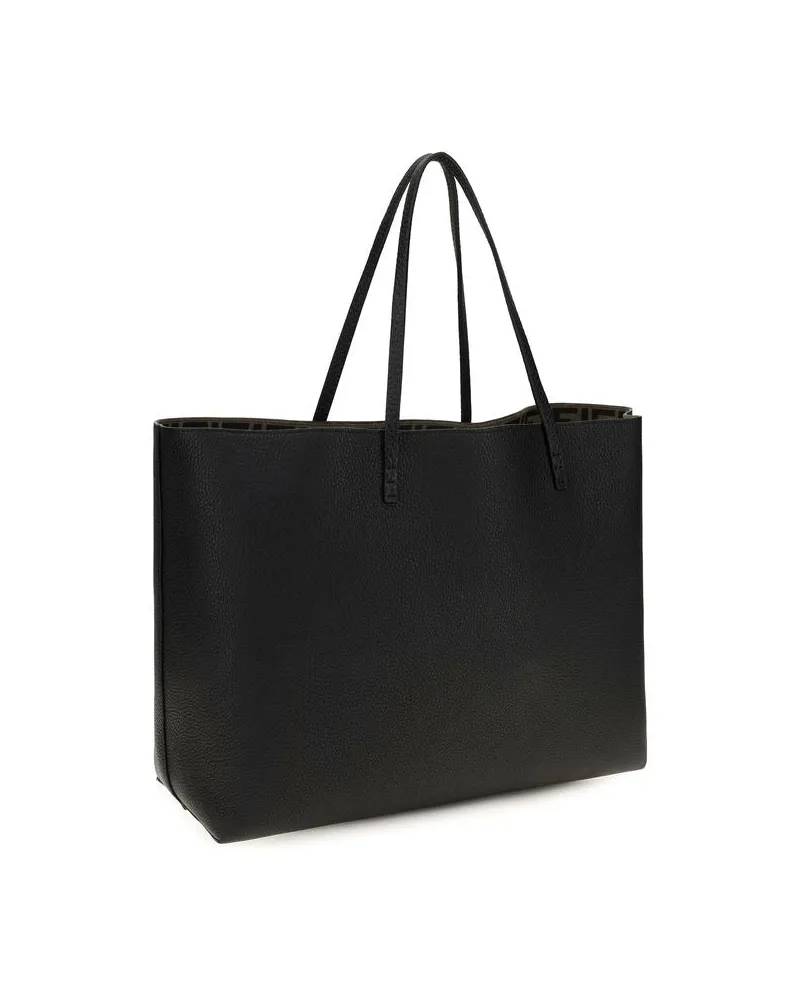 Fendi Women's Black Calf Leather Bos Taurus Shoulder Bag Black