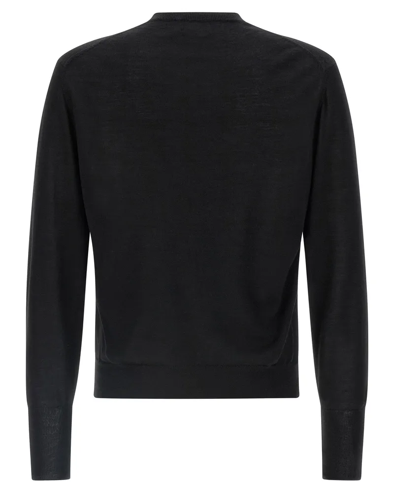 MA'RY'YA Merino Wool, Silk & Cashmere Blend Sweater — Black Black