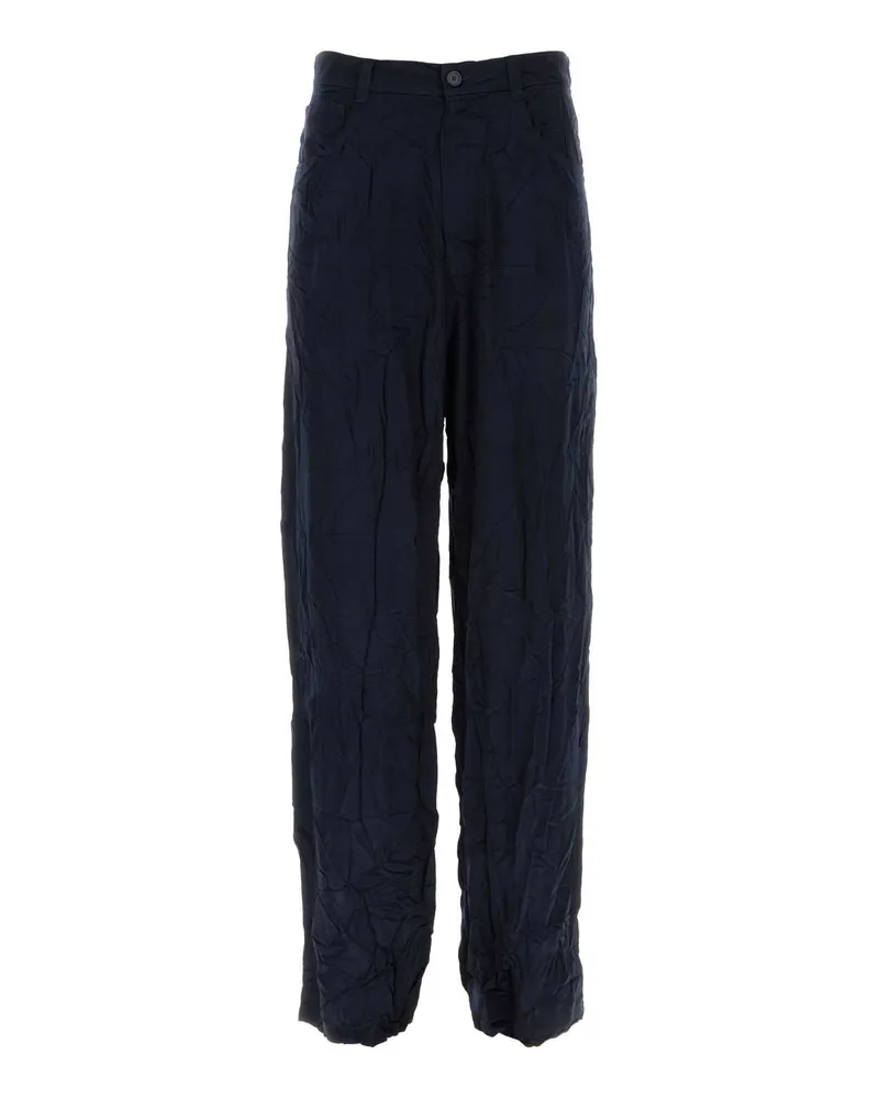 Balenciaga Satin 5-Pocket Trousers — Navy Navy