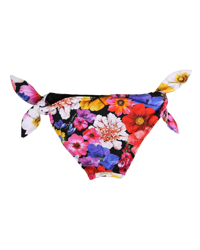 Dolce & Gabbana Floral Print Bikini Bottom — Black Black