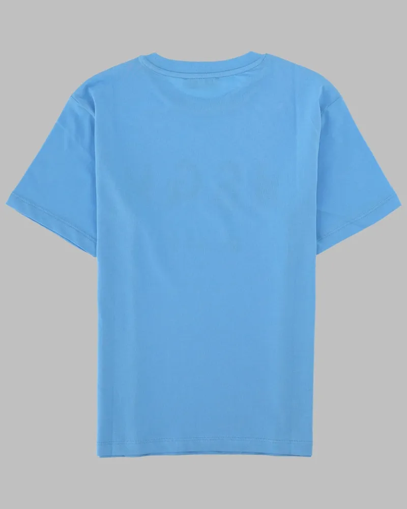 MSGM Cotton Jersey T-Shirt — Blue Blue