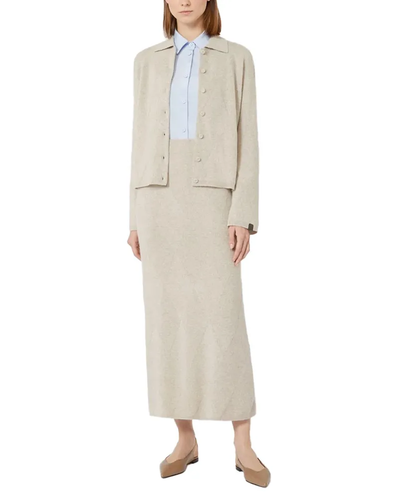 Max Mara Pure Cashmere Cardigan — Beige Beige