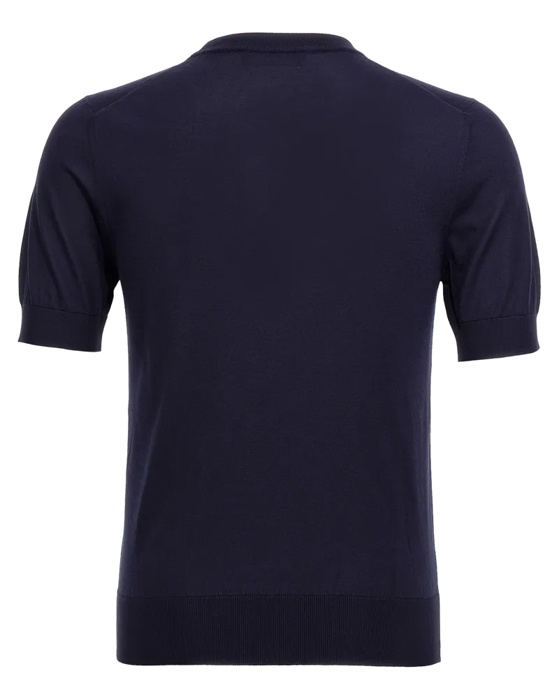 Dolce & Gabbana Silk Crew Neck Sweater — Blue Blue