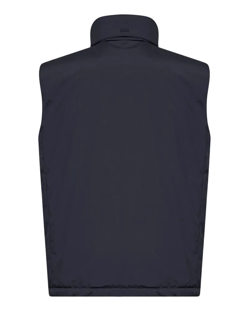 Herno Men's Padded Vest Windstopper Navy Blue Polyester Bomber Jackets Navy