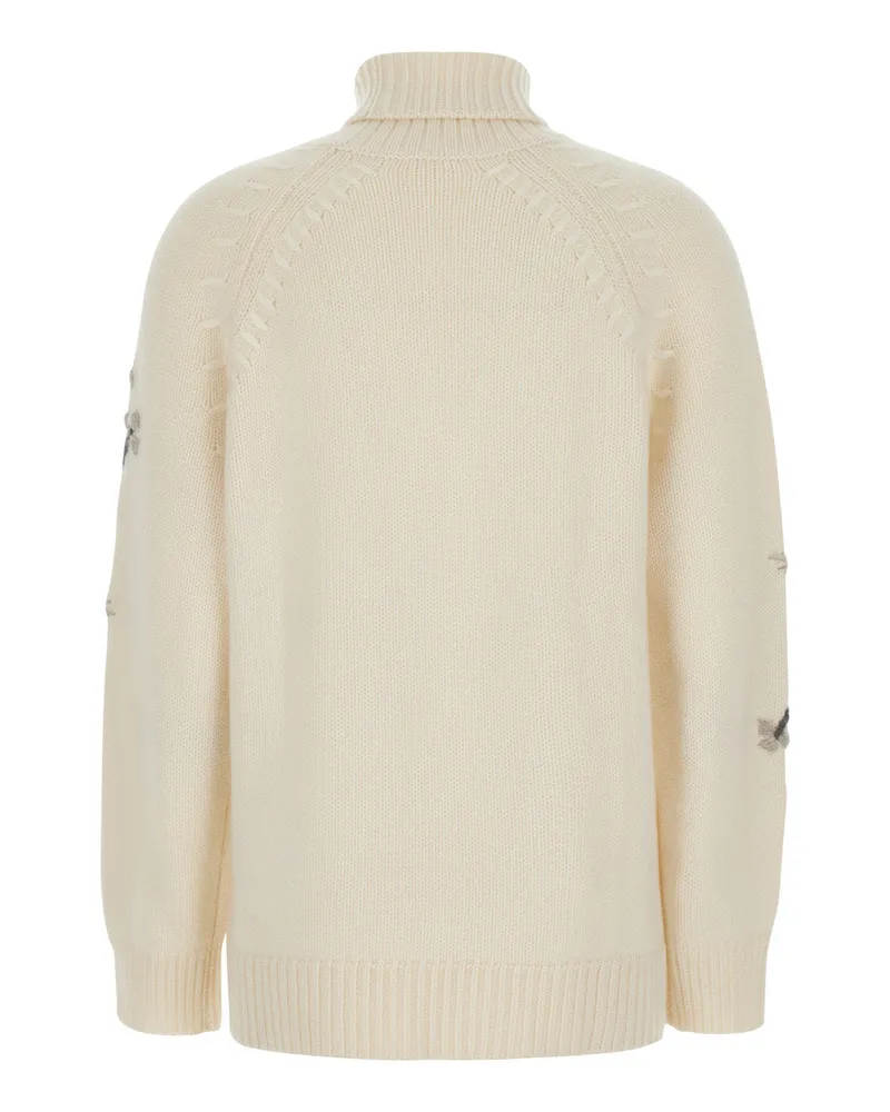 P.A.R.O.S.H. Women's High-Neck Cashmere Sweater White Tops Top White