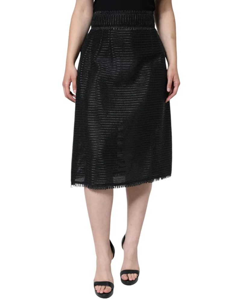 Dolce & Gabbana Viscose Pencil Midi Skirt — Black Black