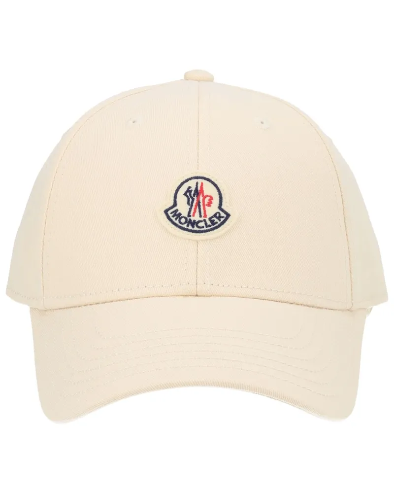 Moncler 3B00008_04863081 Embroidered Logo Cotton Baseball Cap — Ivory Ivory
