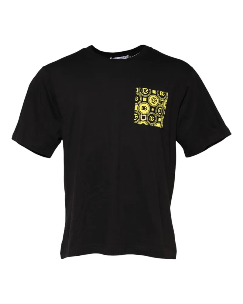 Dolce & Gabbana Logo-Print Cotton T-Shirt — Black Black
