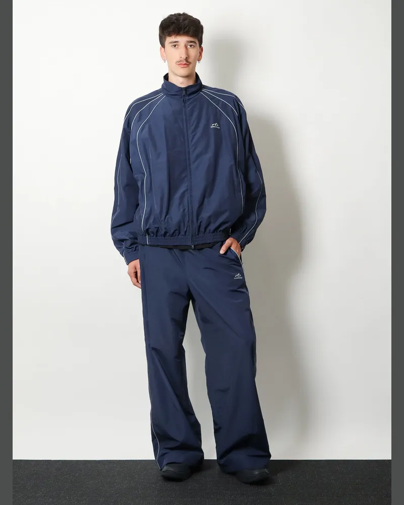 Balenciaga Men's Tracksuit Trousers Blue Cotton Polyamide Navy