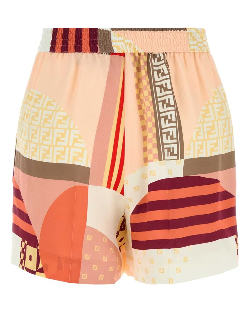Fendi Women's Printed Crepe Shorts Bahamas-25 Exterior: Silk Multicolor