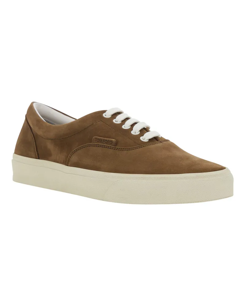 Tom Ford Men's Sneakers Jude Brown Nubuck Trainers 