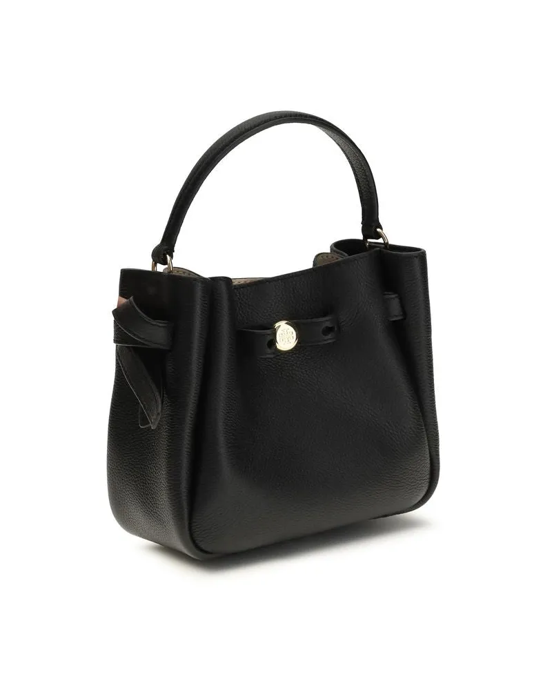 Tory Burch Women's Black Calf Leather Bos Taurus Backet Bag Black