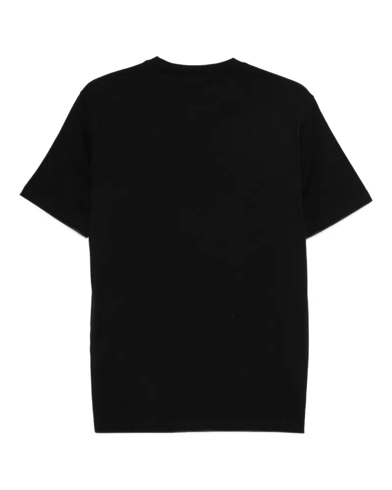 Emporio Armani Tonal Logo-Printed Cotton T-Shirt — Black Black