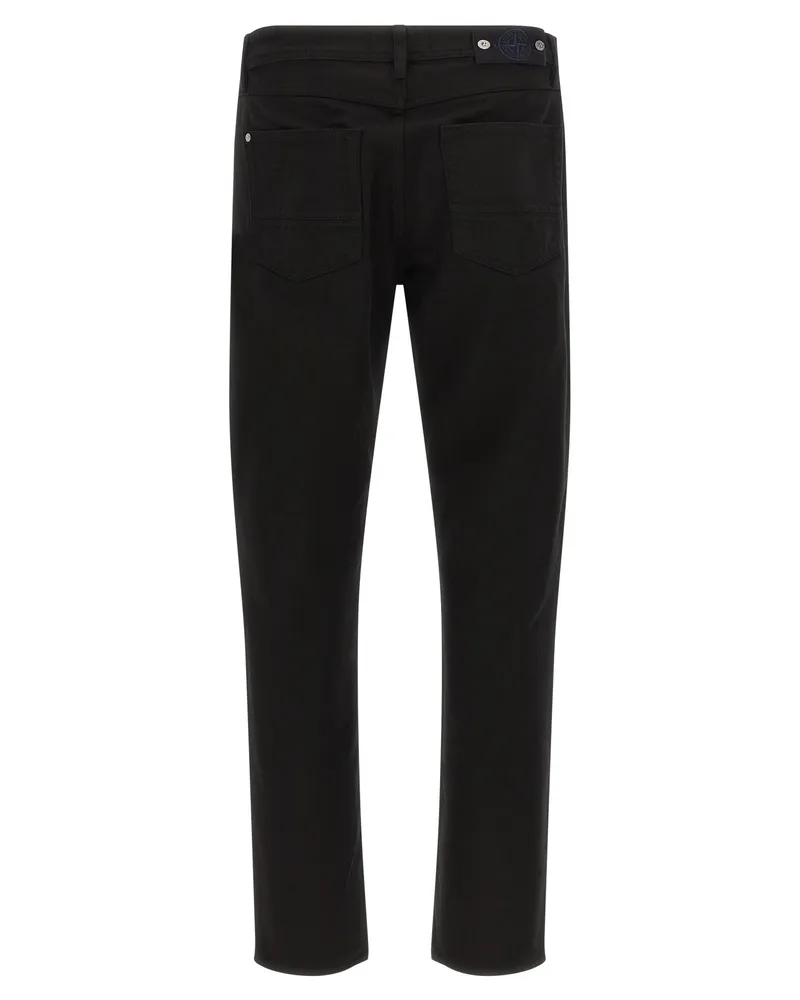Stone Island Men's Black Cotton Straight-Leg Jeans Clothing Black