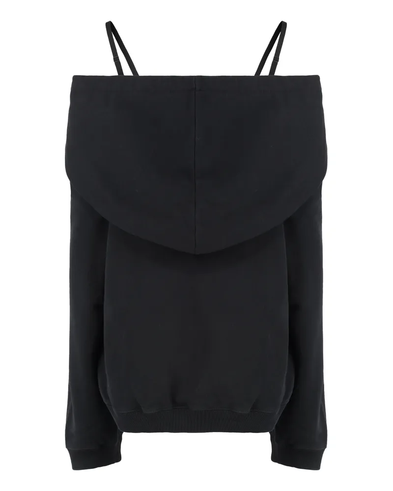 Maison Margiela Women's Cotton Hoodie Black Hoodies Black