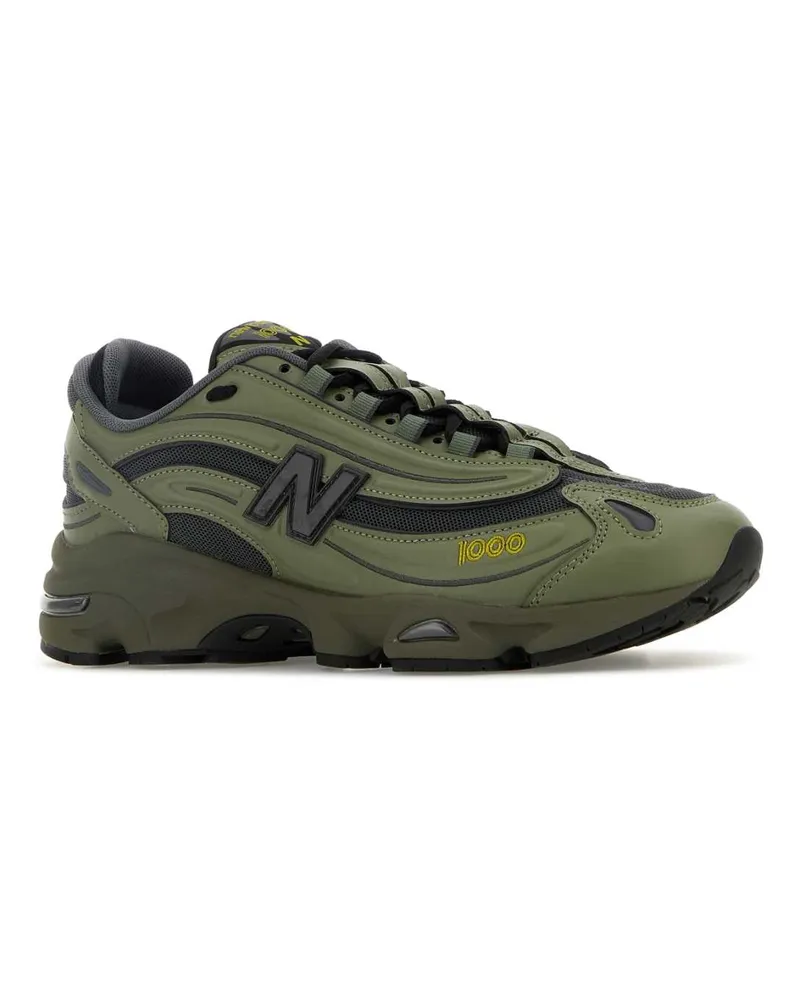 New Balance Unisex Multicolor Rubber And Mesh 1000 Sneakers Darkolivine Green