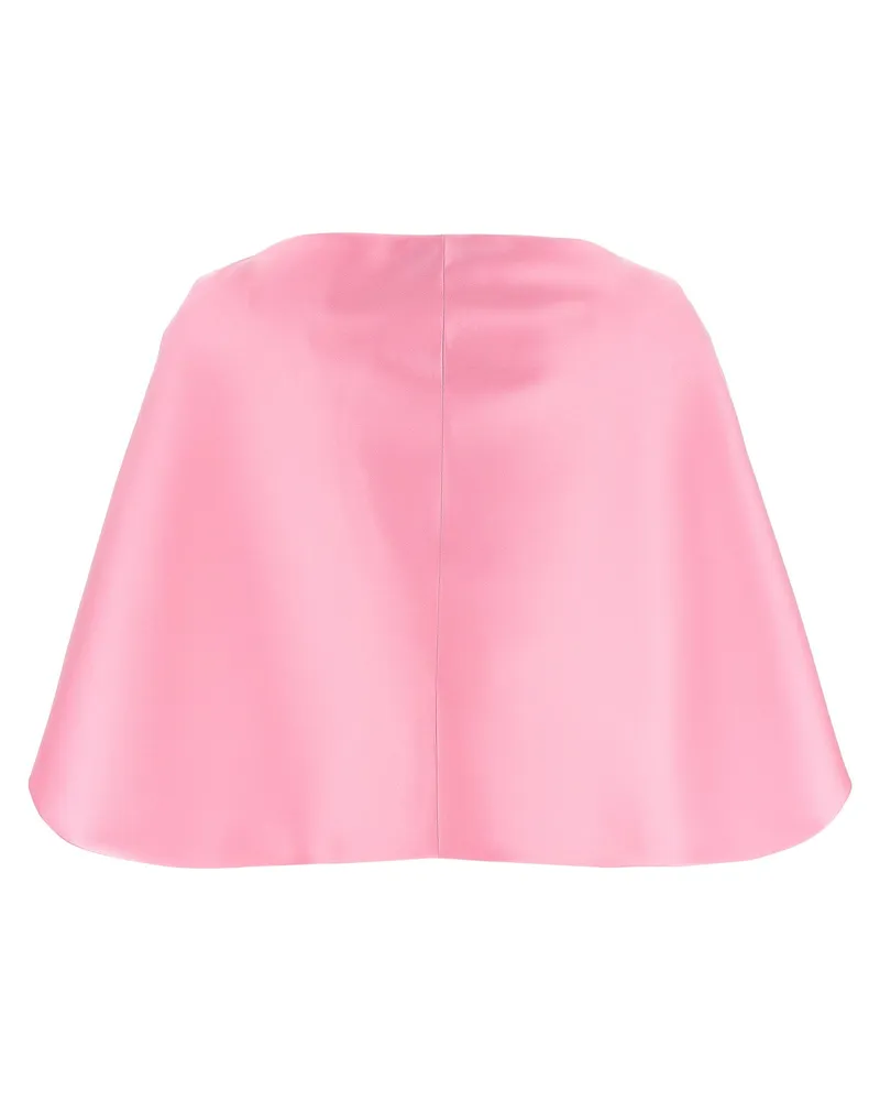 Alberta Ferretti Cropped Silk-Blend Cape — Pink Pink