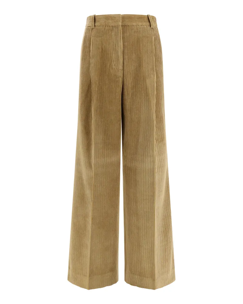 Róhe Women's Corduroy Pants Beige Cotton Trousers Beige