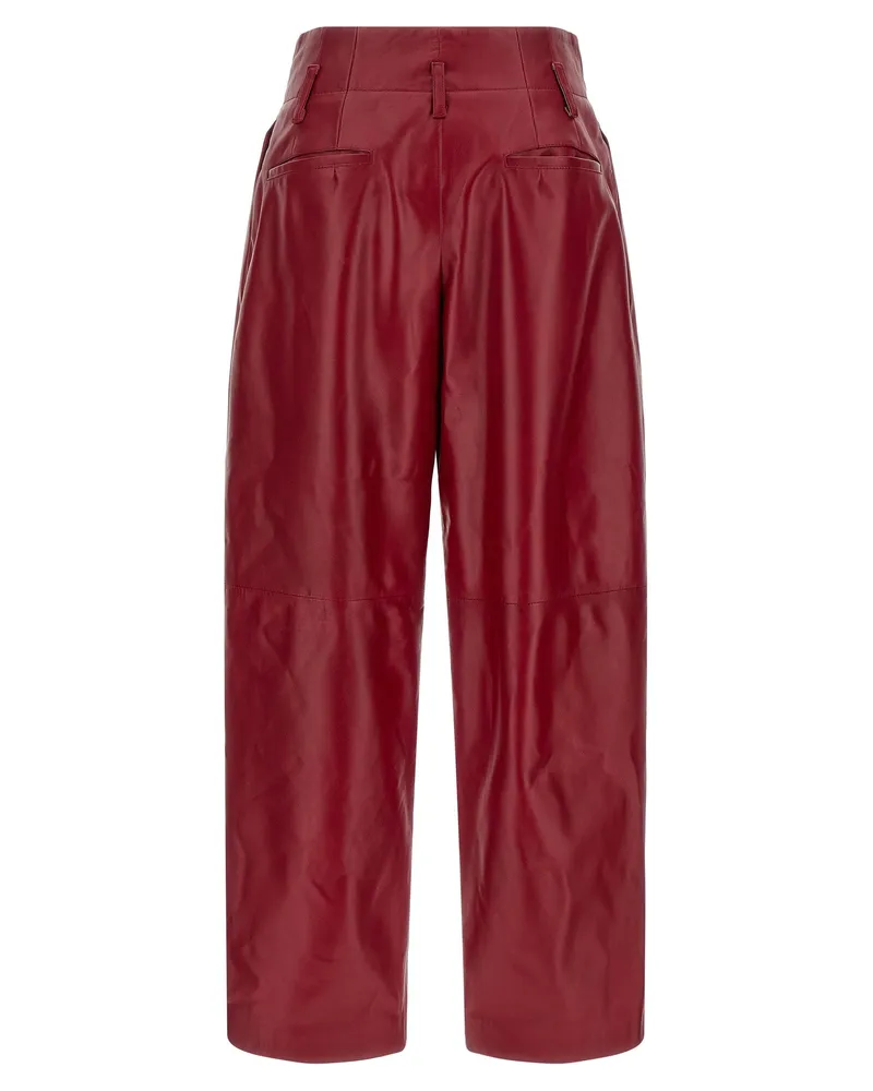 Alberta Ferretti Wide-Leg High-Waist Trousers — Red Red