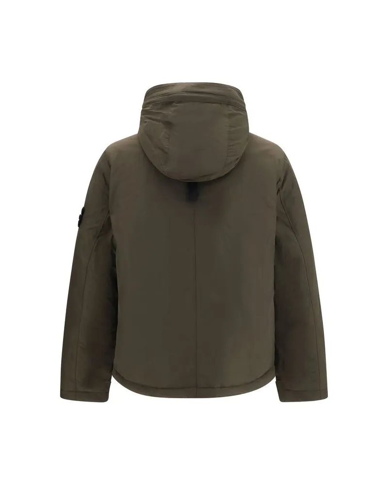 Stone Island Men's Bicolor Polyester Shell Jacket Clothing Green