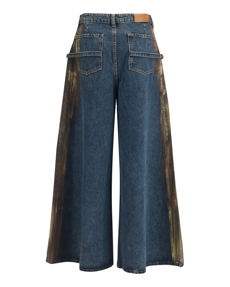 Ella Women's Oversized Jeans Denim Cotton; Polyester Blue