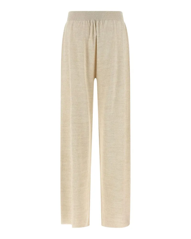 Fabiana Filippi Cotton Wide-Leg Trousers — Beige Beige