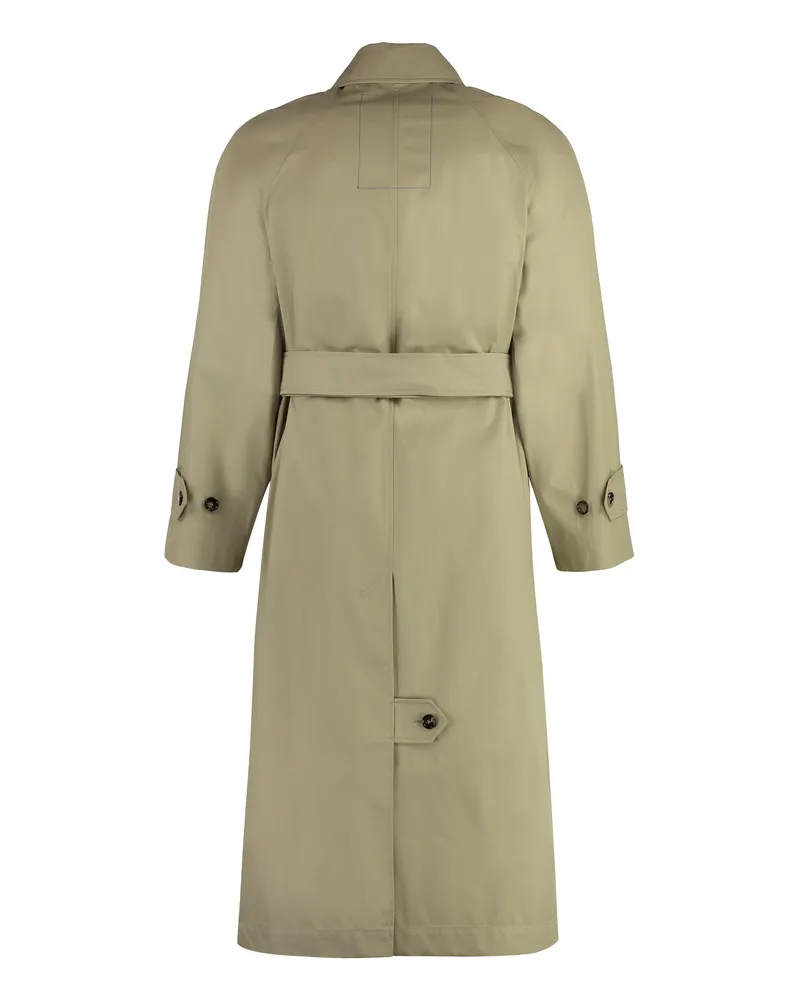 Burberry Men's Cotton Trench Coat With Waist Belt Ecru Raincoats Beige