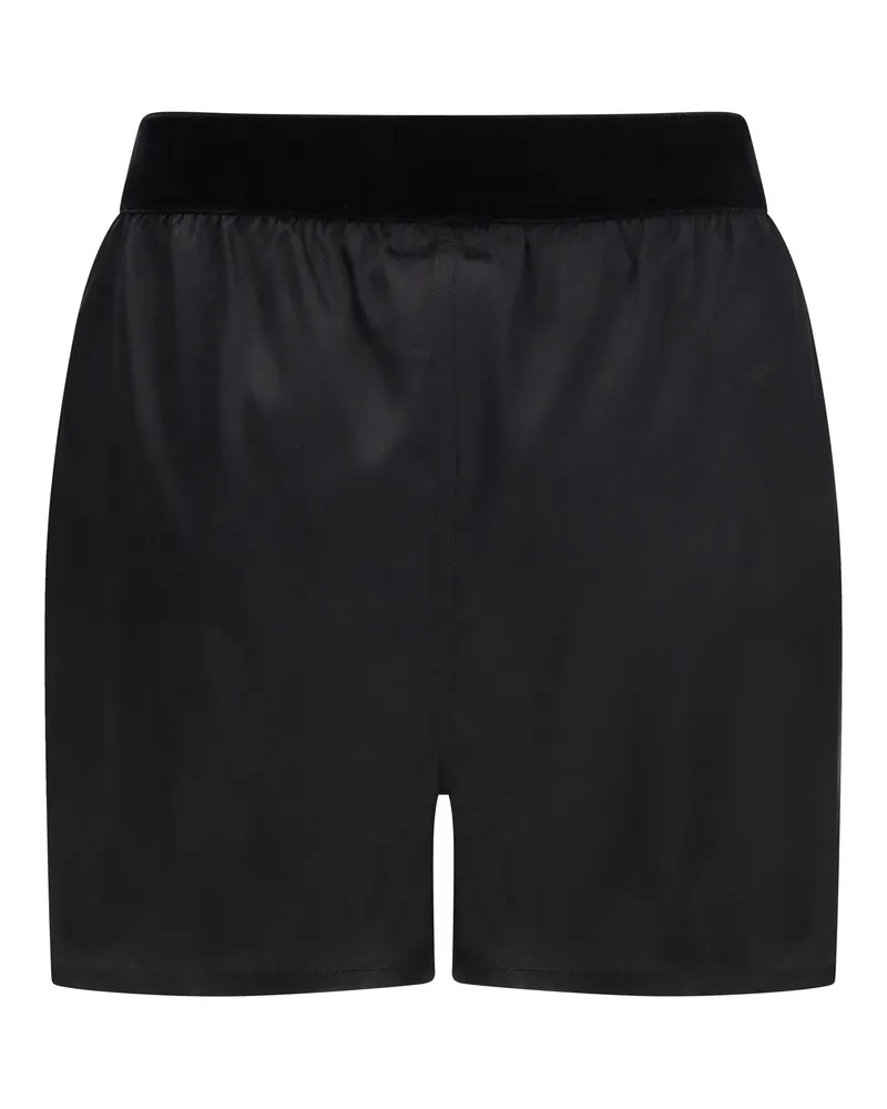 Tom Ford Women's Stretch Silk Satin Pj Shorts Black Silk; Elastane Bermuda Black