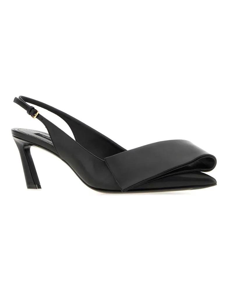 Givenchy Women's Black Leather Twisted Ribbon Pumps Sneaker Black