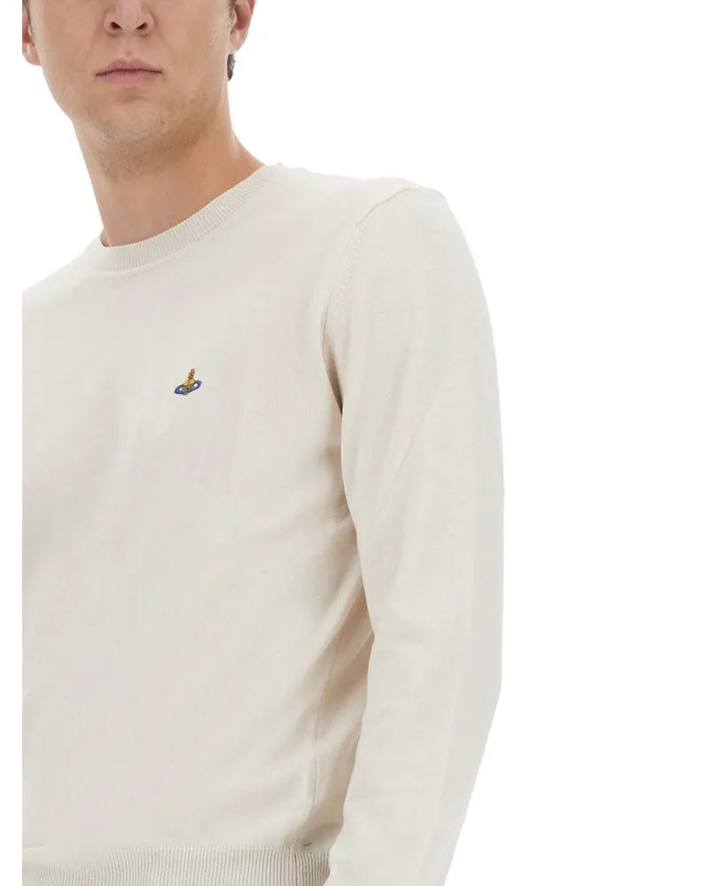 Vivienne Westwood Logo Cotton Cashmere Sweater — White White
