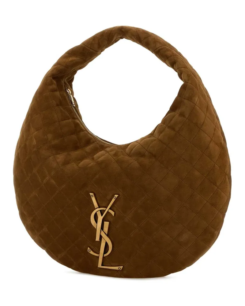 Saint Laurent Women's Camel Suede Icare Shoulder Bag Orangecaramelcogn Borse A Mano Brown