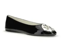 Women's Black Calf Leather Bos Taurus Ballet Flats