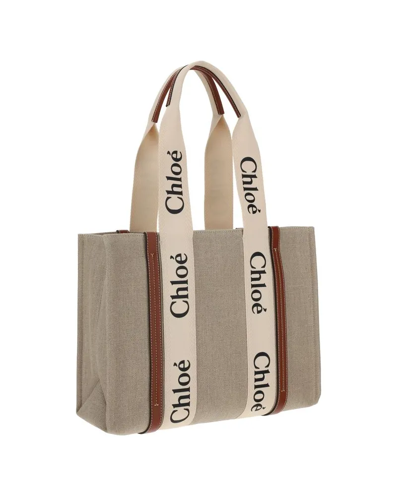 Chloé Women's Woody Shoulder Bag Beige Linen Beige