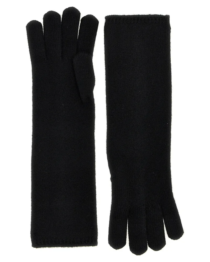 Max Mara Cashmere Knit Gloves — Black Black
