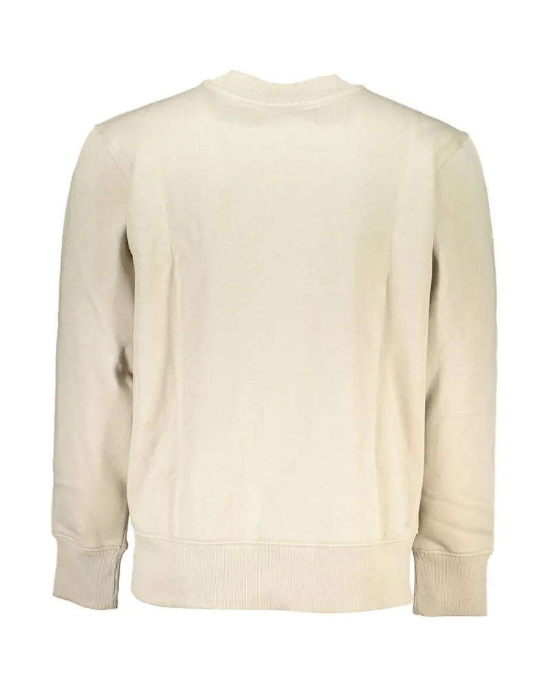 Calvin Klein Logo-Embroidered Cotton Sweatshirt — Beige Beige