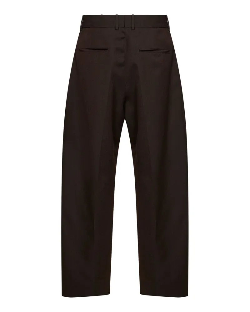 Studio Nicholson Men Tailored Trousers Fume Coffee Virgin Wool Brown Brown