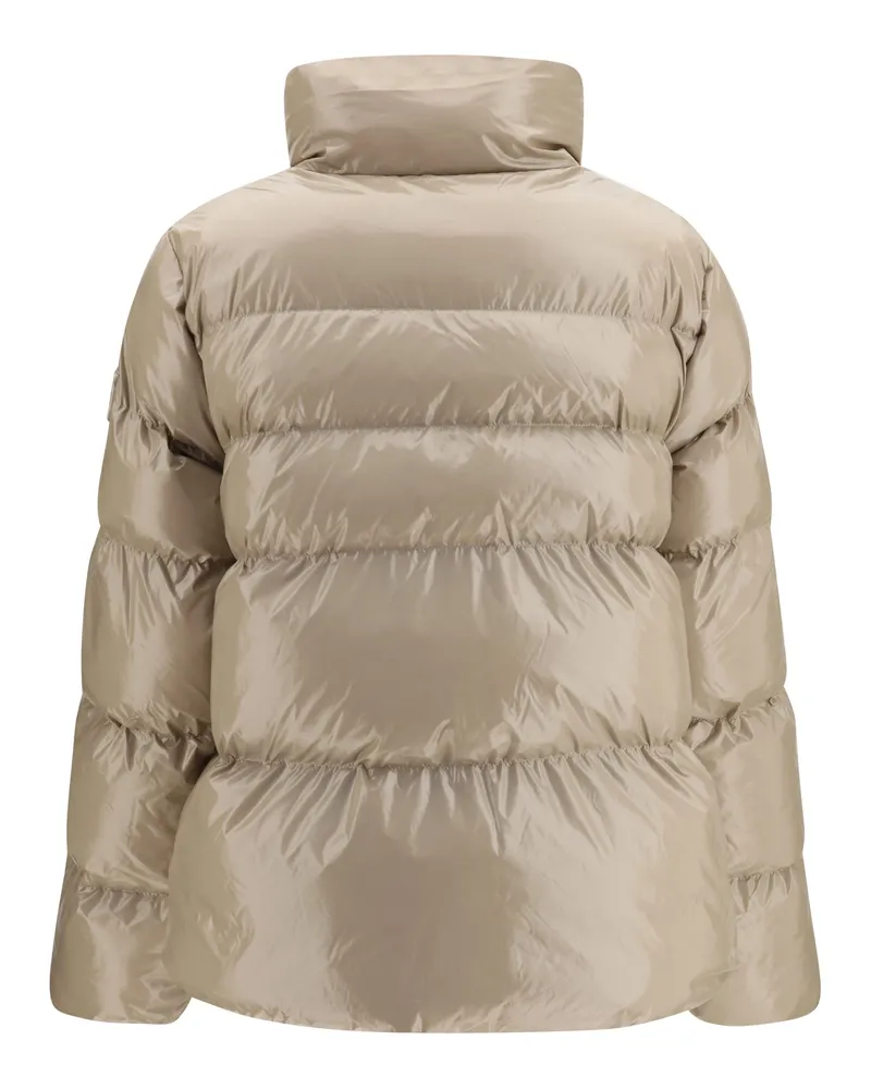 Pinko Women's Glossy Quilted Puffer Jacket Beige-Cinciglia Down Coat Beige