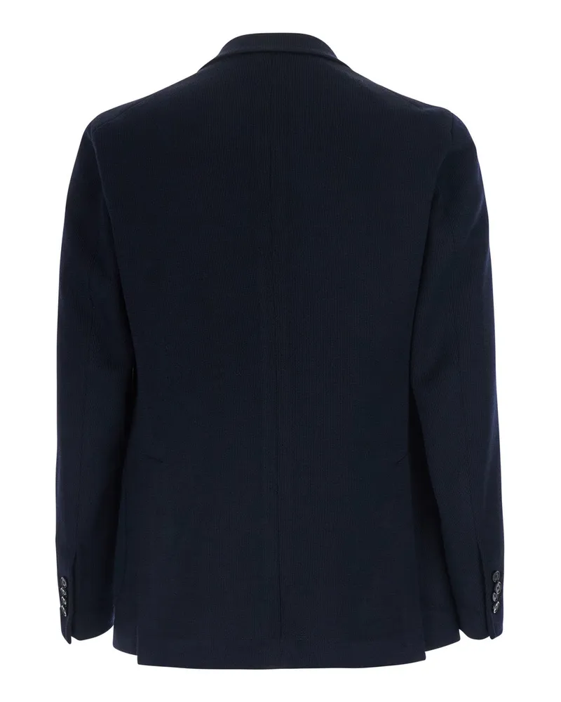 Tagliatore Men's Jacket Single-Breasted Wool Blue Blazers Navy