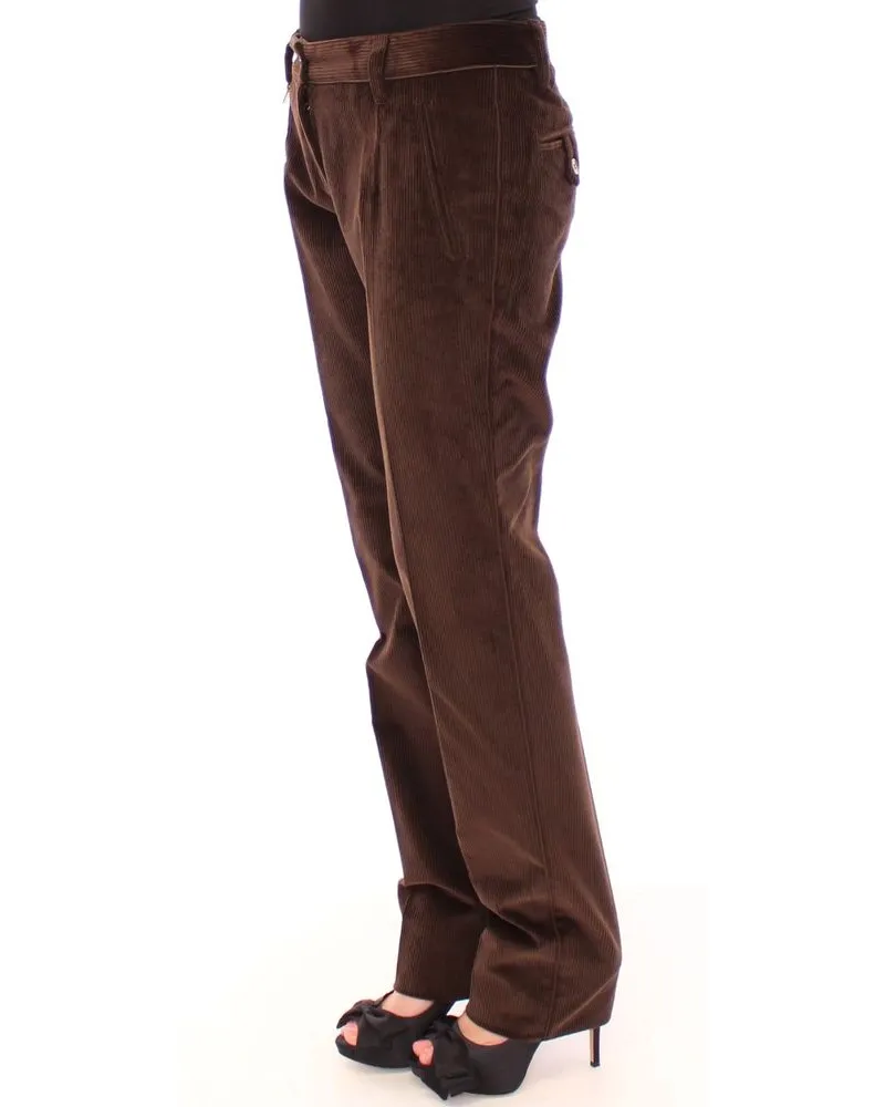 Dolce & Gabbana Women's Brown Cotton Casual Pants Brown