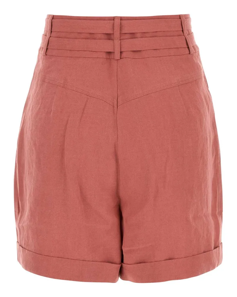 Le Kasha 1918 Women's Dark Pink Linen Aqiva Shorts Exterior: Organic Pink