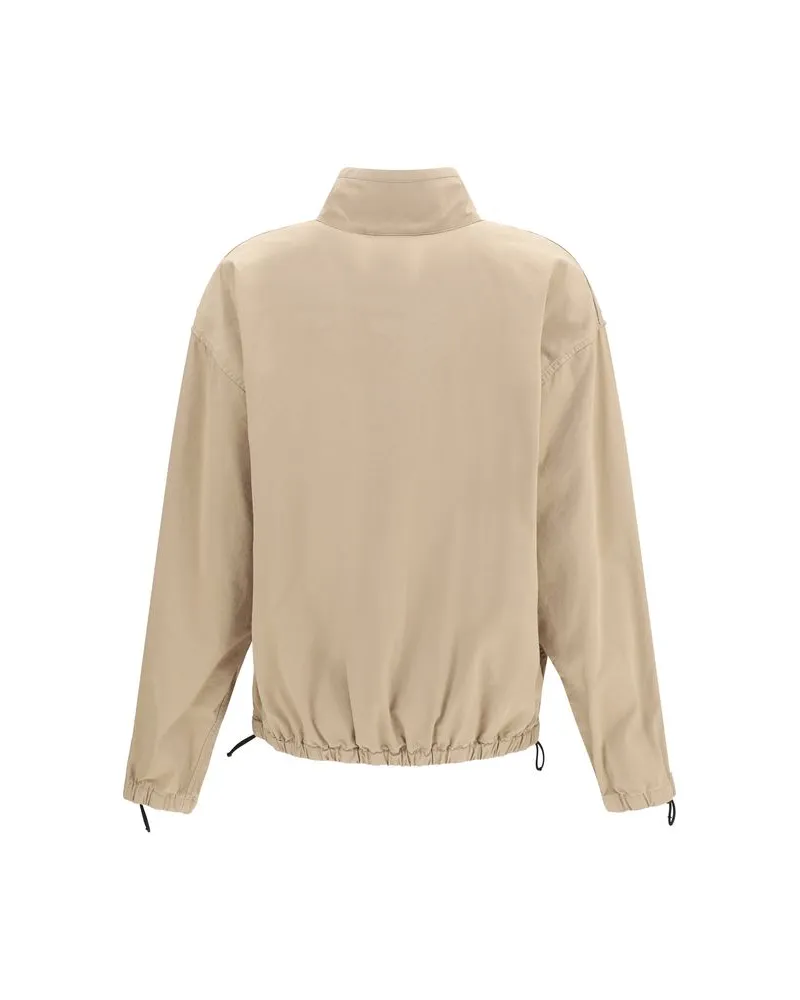 Miu Miu Gabardine Full-Zip Jacket — Beige Beige