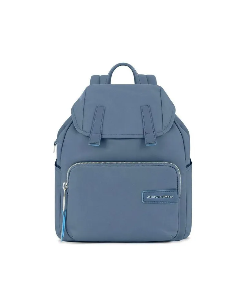 Piquadro Women's Backpack Blue Recycled Nylon Blue